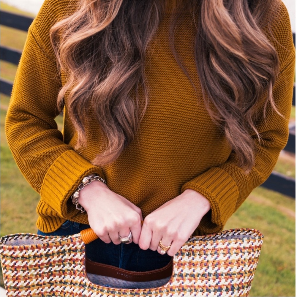 Everlane Ochre Textured Crewneck Sweater